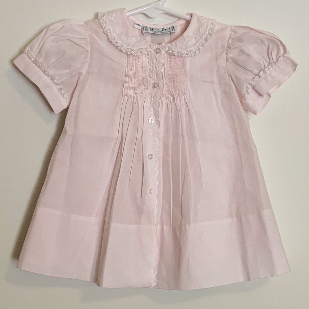 Feltman Bros (brothers) dress 6 months hand emb